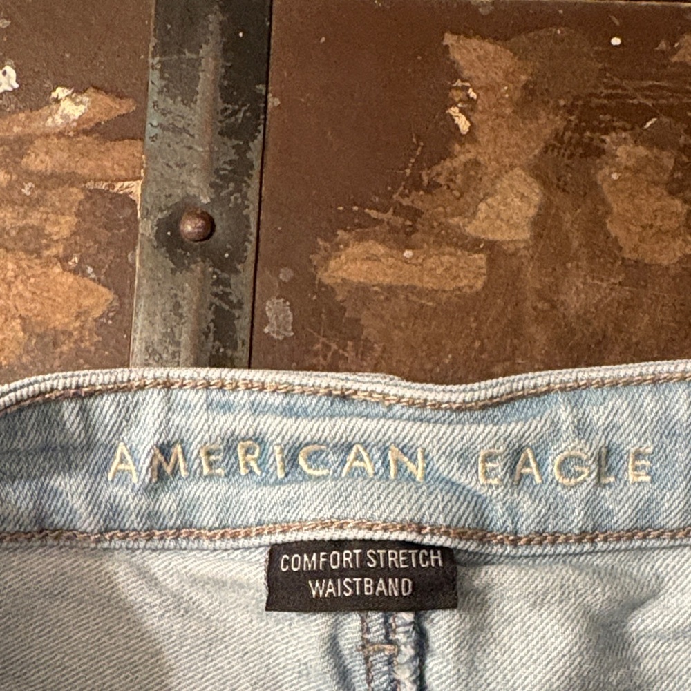 American Eagle Outfitters Distressed Light Blue Jean Shorts - Picture 2 of 4